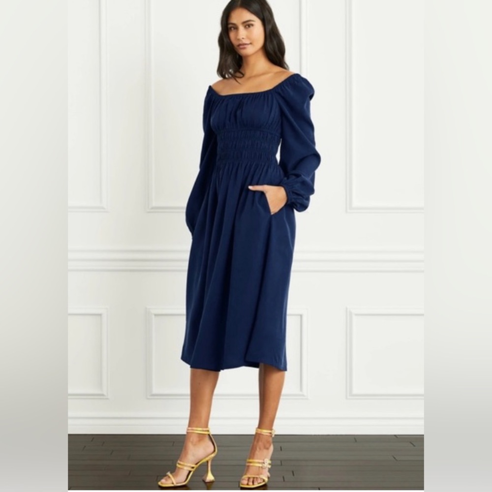 Hill House Jasmine nap dress in Navy Tencel size Small